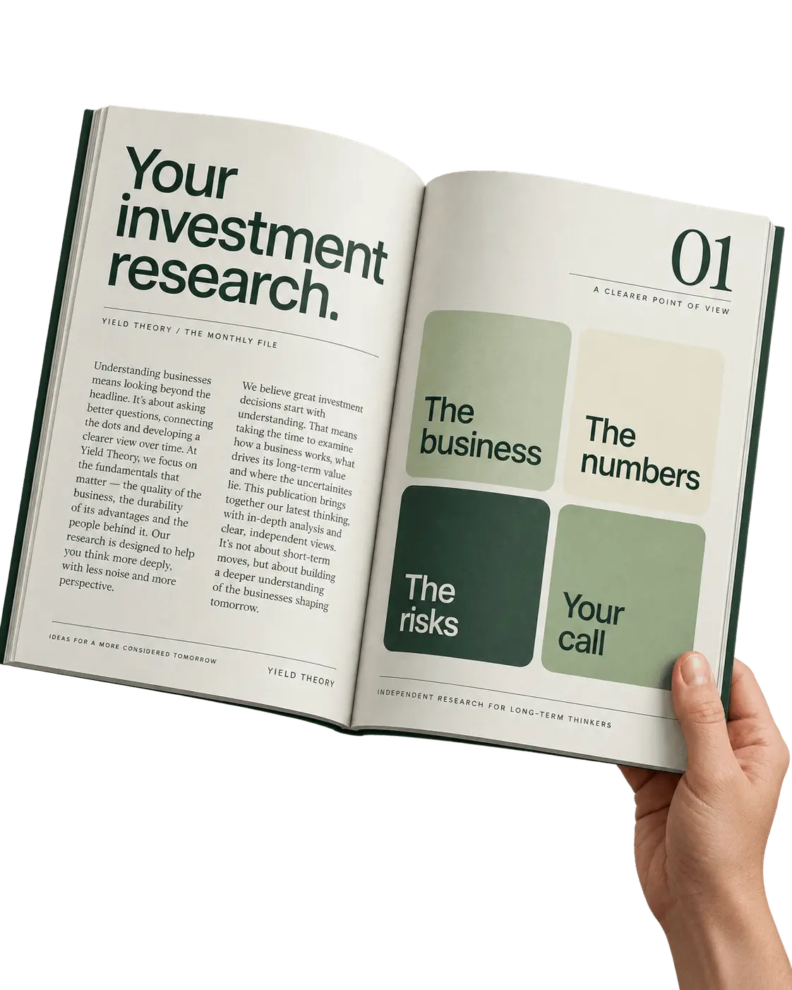 An open Yield Theory research book covering the business, the numbers, the risks, and your call.