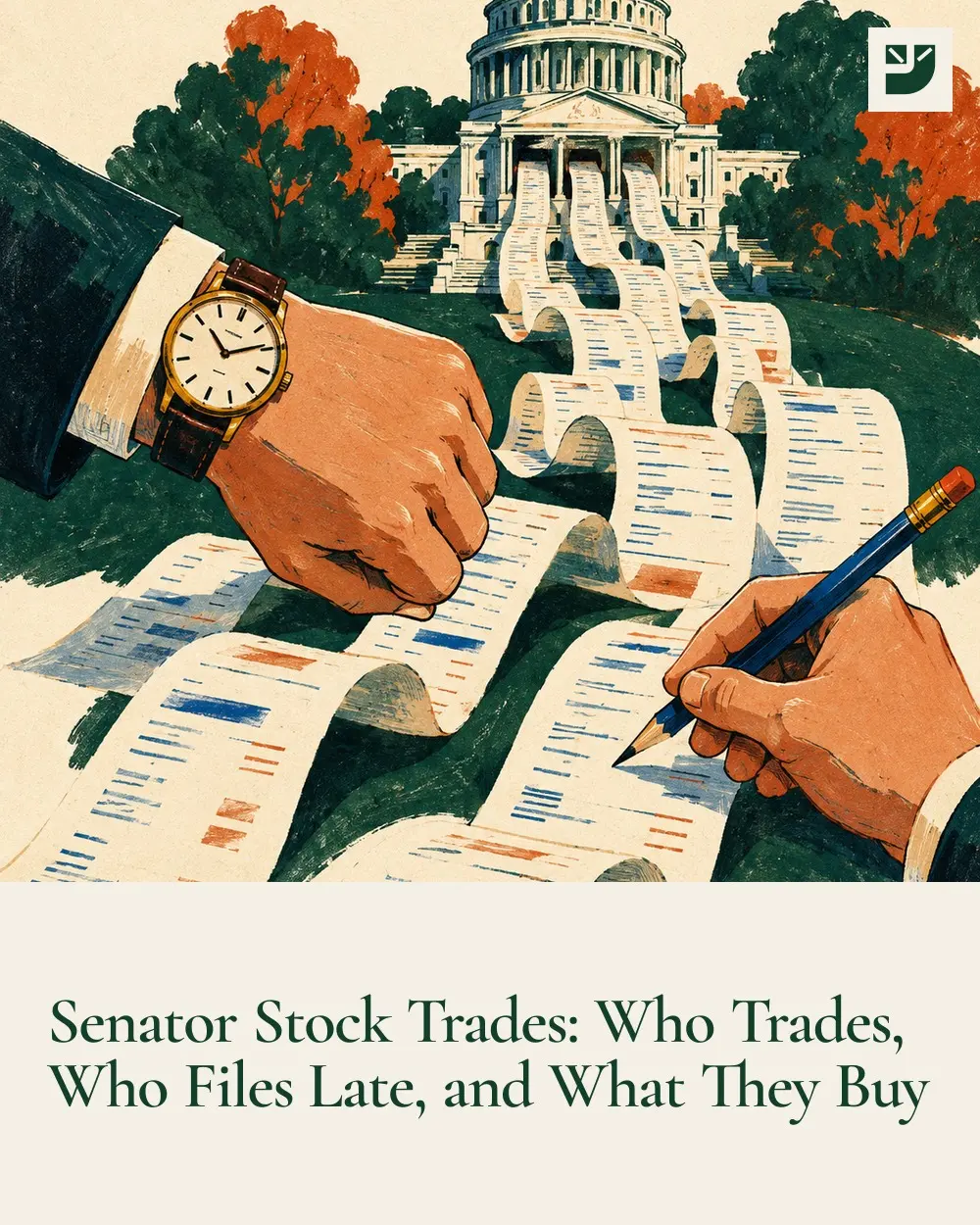 Senator Stock Trades: Who Trades, Who Files Late, and What They Buy
